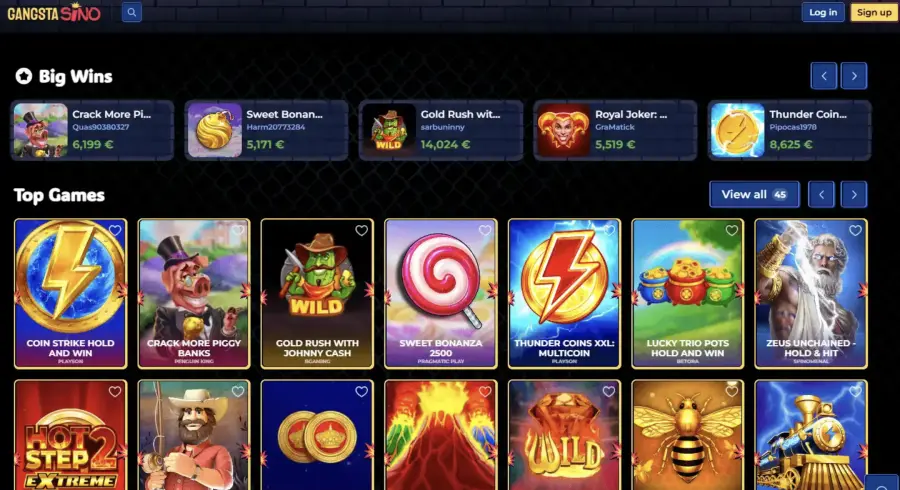 Gangstasino bonus